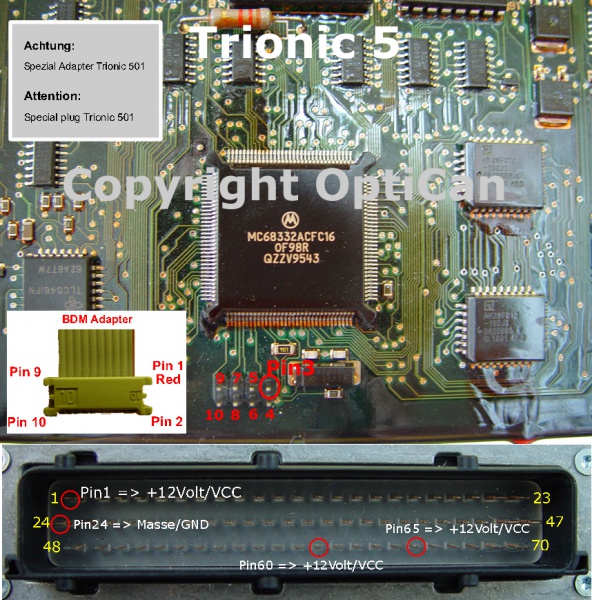 GMPT Tronic 5 (Saab) pinout diagram 1